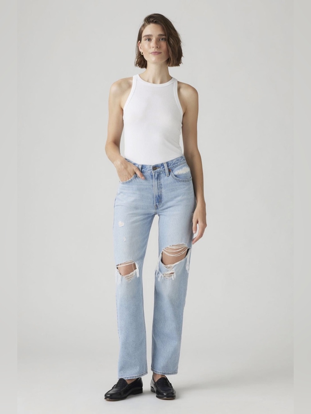 Levi’s NWT Dad Jean Bin Day Straight Leg Oversized Baggy Distressed Denim